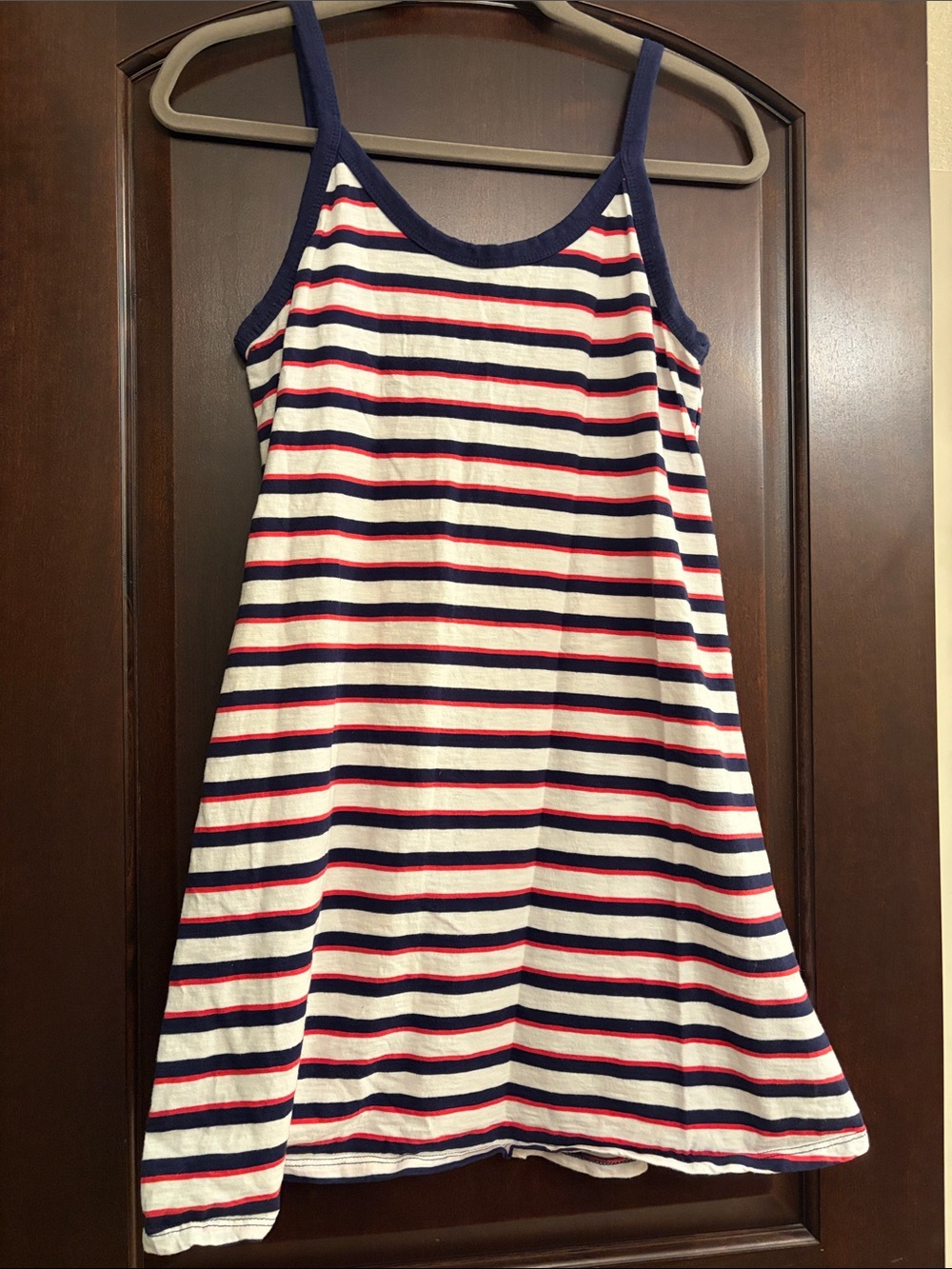 Universal Thread Women’s Striped Tank Dress in White, Navy & Red